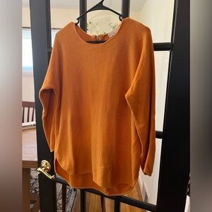 Michael Kors large gold zip back orange sweater